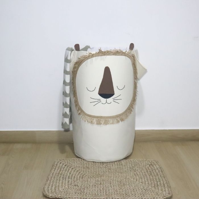 100% handmade rigid fabric baskets. With applications of animal faces and figures. - Image 3