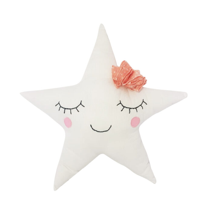 Cojín estrella infantil blanco