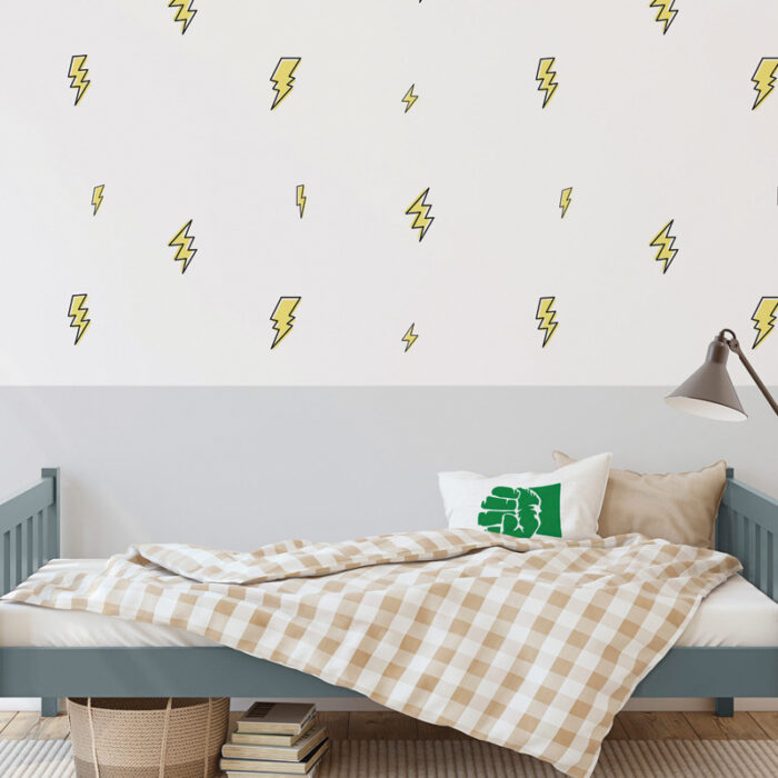 Lightning Bolt Graphic Superhero/Super Yellow standard Costume Logo Vinyl stickers