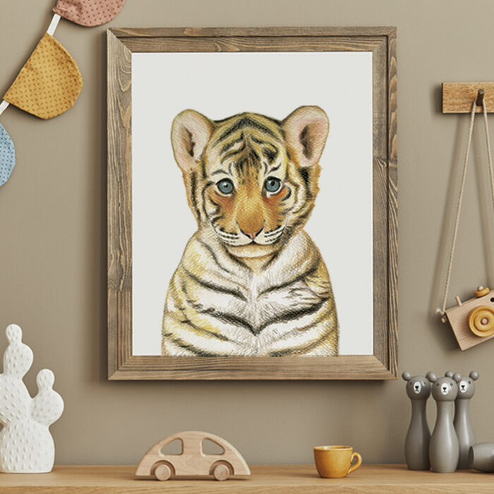 Retrato de Tigre. Arte de pared de animales. PDF de alta calidad.