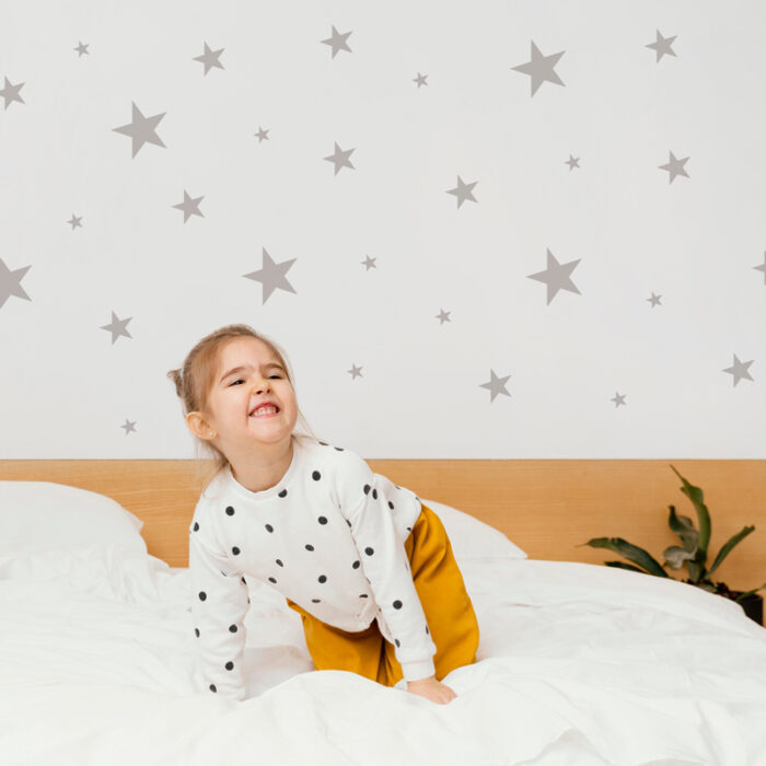 Gray starry sky. Gray stars set x 92