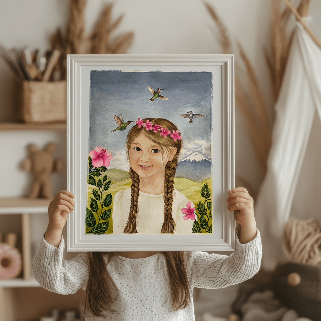 RETRATO INFANTIL EN ACUARELA - Imagen 2